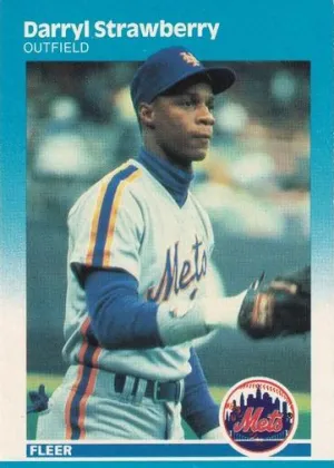 Darryl Strawberry 1987 Fleer Baseball Glossy #23