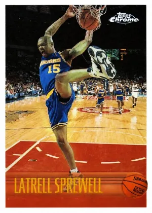 Latrell Sprewell 1996 Topps Chrome Basketball Refractor #183