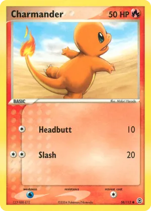 Charmander Pokémon FireRed & LeafGreen #58 Reverse Holo