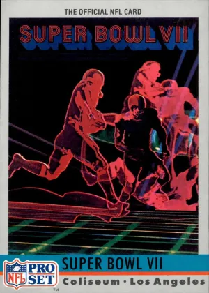 Super Bowl VII 1990 Pro Set Super Bowl Football #7