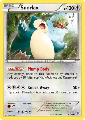 Snorlax Pokémon BREAKthrough #118 Reverse Holo