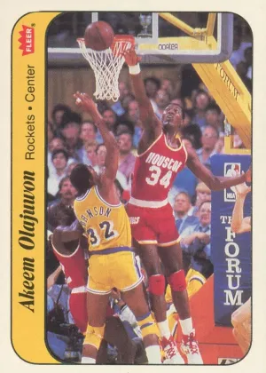 Hakeem Olajuwon 1986 Fleer Stickers Basketball #9