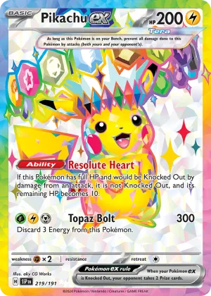 Pikachu ex Pokémon Surging Sparks #219 Holo