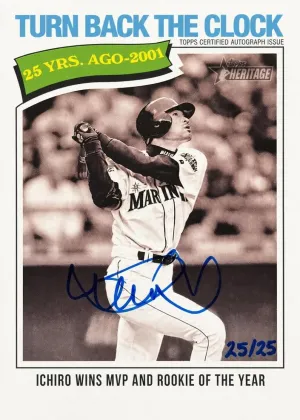 Ichiro 2026 Topps Heritage Turn Back The Clock Autographs Baseball #TBA-I