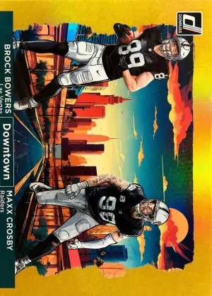 Brock Bowers 2024 Panini Donruss Downtown! Football Gold #17