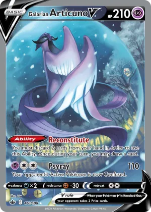 Galarian Articuno V Pokémon Chilling Reign #170 Holo