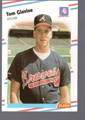 Tom Glavine 1988 Fleer Baseball Glossy #539