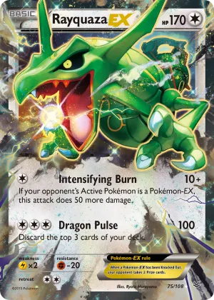 Rayquaza-EX Pokémon Roaring Skies #75 Holo
