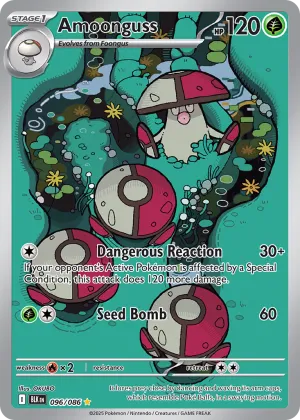 Amoonguss Pokémon Black Bolt #96 Holo
