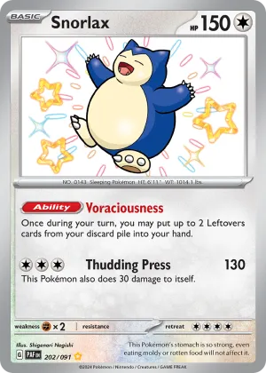 Snorlax Pokémon Paldean Fates #202 Holo