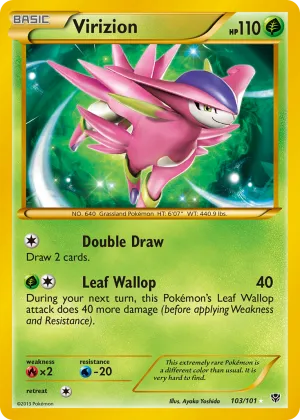 Virizion Pokémon Plasma Blast #103 Holo