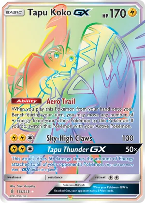 Tapu Koko-GX Pokémon Guardians Rising #153 Holo