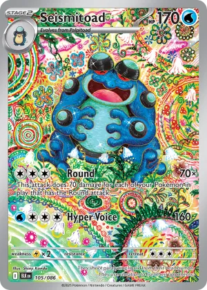 Seismitoad Pokémon Black Bolt #105 Holo