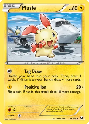 Plusle Pokémon Dark Explorers #39 Reverse Holo