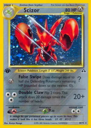 Scizor Pokémon Neo Discovery #10 Unlimited Holo