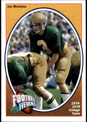 Joe Montana 1991 Upper Deck Football Heroes Football #1