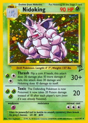 Nidoking Pokémon Base Set 2 #11 Holo