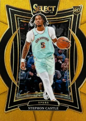 Stephon Castle 2024 Panini Select Concourse Basketball Gold Wave #72