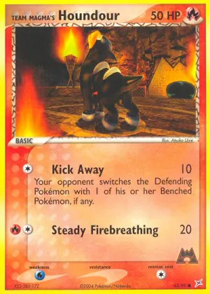 Team Magma's Houndour Pokémon Team Magma vs Team Aqua #63 Reverse Holo