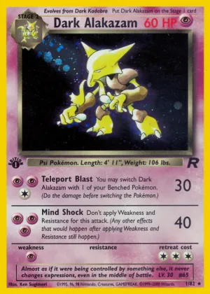Dark Alakazam Pokémon Team Rocket #1 Unlimited Holo
