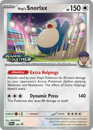 Hop's Snorlax Pokémon Scarlet & Violet Black Star Promos #184 Holo
