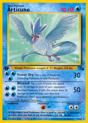 Articuno Pokémon Fossil #17 1st Edition