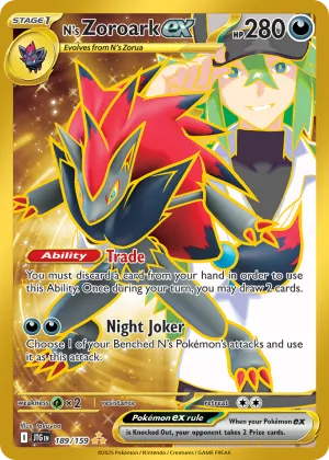 N's Zoroark ex Pokémon Journey Together #189 Holo