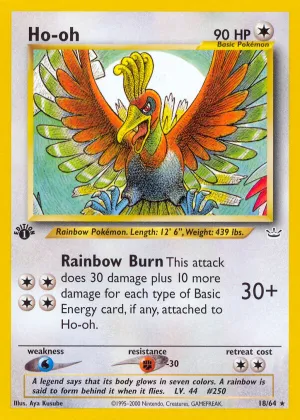 Ho-oh Pokémon Neo Revelation #18 1st Edition