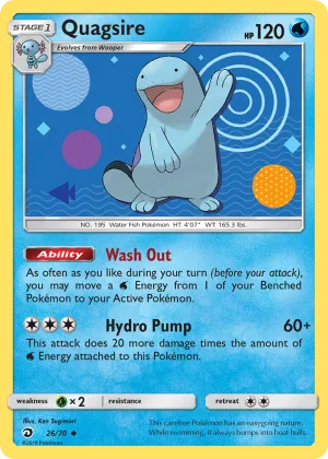 Quagsire Pokémon Dragon Majesty #26 Reverse Holo