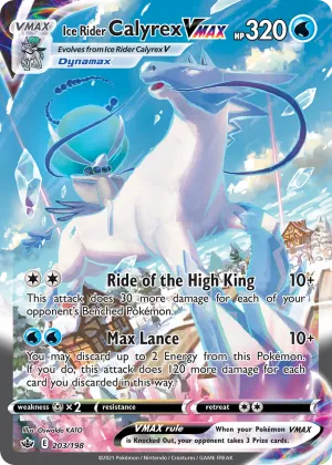 Ice Rider Calyrex VMAX Pokémon Chilling Reign #203 Holo
