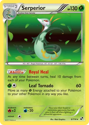 Serperior Pokémon Black & White #6 Reverse Holo