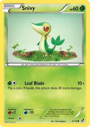 Snivy Pokémon Black & White #2 Reverse Holo