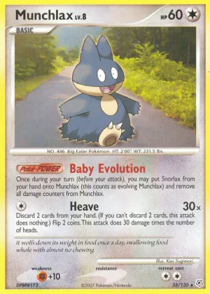 Munchlax Pokémon Diamond & Pearl #33 Reverse Holo
