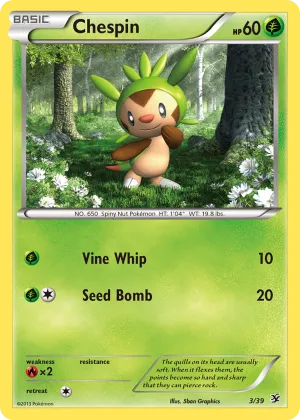 Chespin Pokémon Kalos Starter Set #3 Holo