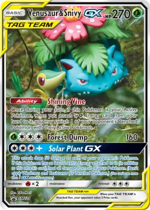 Venusaur & Snivy-GX Pokémon SM Black Star Promos #SM229 Holo