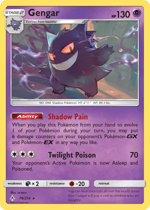 Gengar Pokémon Unbroken Bonds #70 Reverse Holo