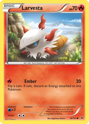 Larvesta Pokémon Noble Victories #19 Reverse Holo