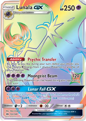 Lunala-GX Pokémon Sun & Moon #153 Holo
