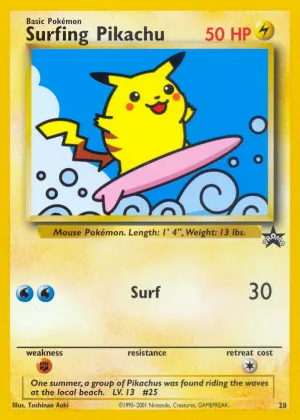 Surfing Pikachu Pokémon Wizards Black Star Promos #28