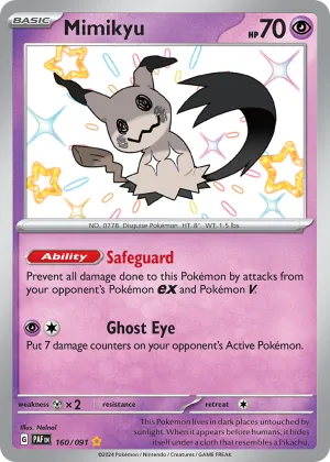 Mimikyu Pokémon Paldean Fates #160 Holo