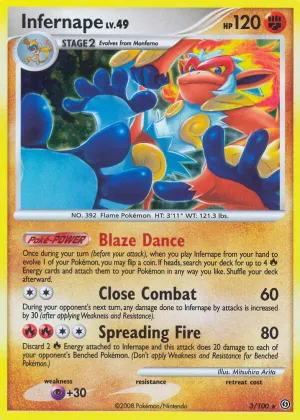 Infernape Pokémon Stormfront #3 Holo