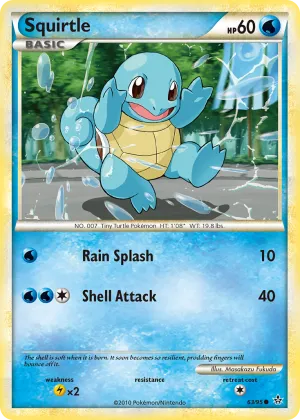 Squirtle Pokémon HS—Unleashed #63 Reverse Holo