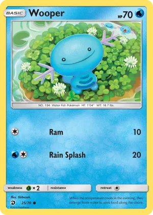 Wooper Pokémon Dragon Majesty #25 Reverse Holo
