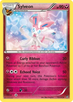 Sylveon Pokémon Furious Fists #72 Reverse Holo