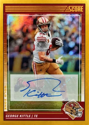 George Kittle 2024 Panini Score Signatures Football Gold Zone #247