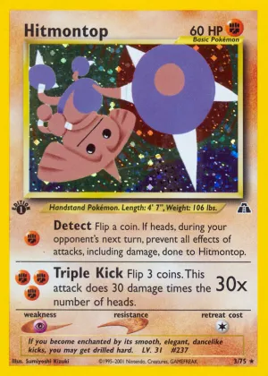 Hitmontop Pokémon Neo Discovery #3 1st Edition Holo