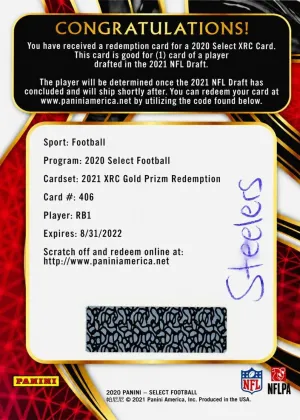 Najee Harris 2020 Panini Select XRC Football Gold #406
