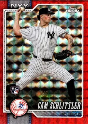 Cam Schlittler 2026 Topps Chrome Baseball Red Geometric Refractor #262
