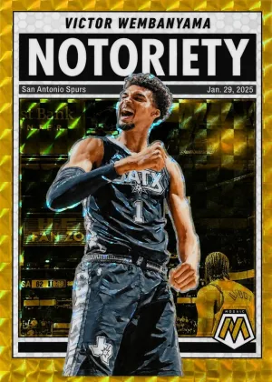 Victor Wembanyama 2024 Panini Mosaic Notoriety Basketball Gold #3