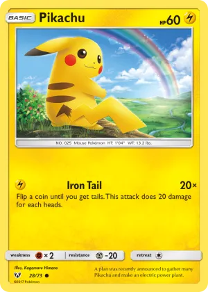 Pikachu Pokémon Shining Legends #28 Reverse Holo